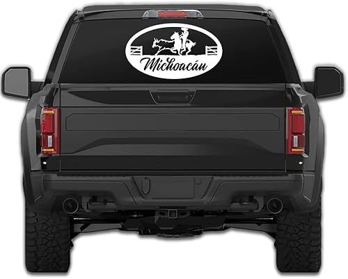 Miniatura 3 de Pegatinas de vinilo de Michoacán México, Coleadero Charreada Rodeo para carros Diseño Charro de México, Calcomanias para Trocas y Carros (6 x 3.5