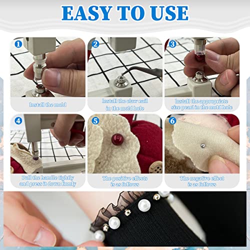 Pearl Handmade Setting Machine With 5 Sizes Of Round Pearl Abs Beads Rivet Studs And 900 Pcs Nailheads Spots Studs Kit For Hats Shoes Clothes Bags Skirts Beads Diy Accessories #TOP3