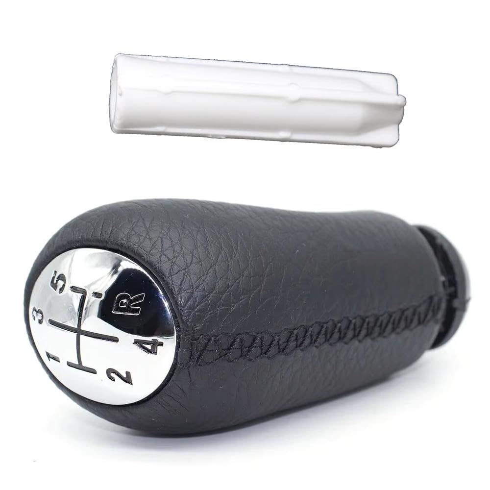 Poanbcgy Knob And Adapter Auto Parts 5 Speed Mt Gear Shift Knob Lever Leather For Dacia For Logan 2 L52/K52 For Sandero 2 B52 2012 2013 2015 2017 2019(Knob And Adapter)