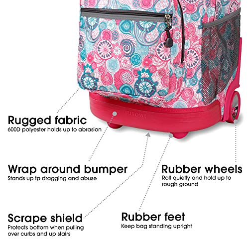 J World New York Sunrise Rolling Backpack, Blue Raspberry, One Size