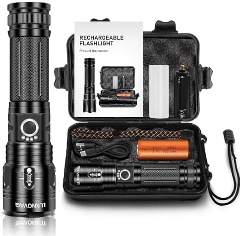 Torcia LED USB 10000000LM – Ricaricabile Tascabile Super Luminosa
