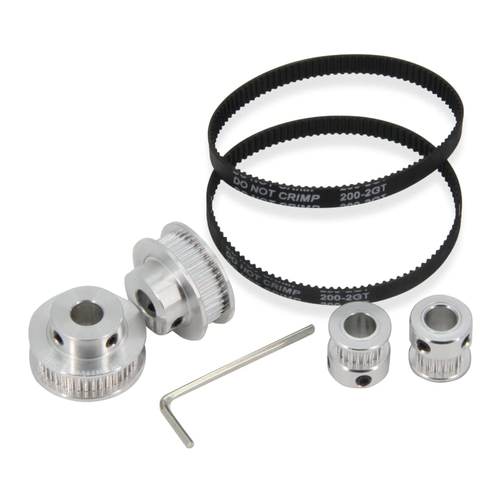 2PCS Set GT2 Synchronous Wheel 20&30 Teeth 8mm Bore Aluminum Timing Pulleys with 2PCS Length 200mm Width 6mm Belt (20-30T-8B-6) — Amazon image 24