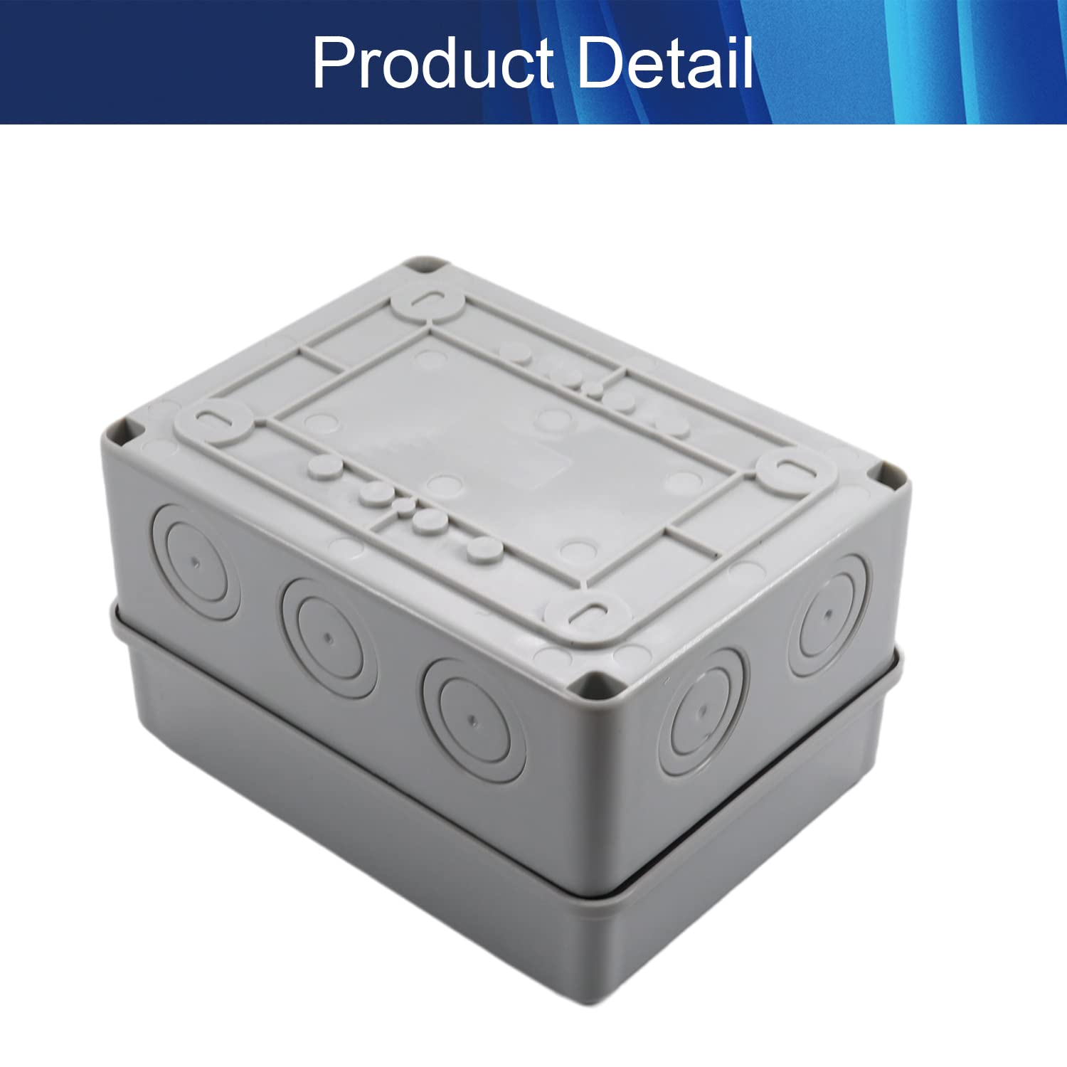 ABS Junction Box, Waterproof & Dustproof Project Case, with Transparent Lid, for Circuit Breaker Indoor on The Wall, Gray (160 x 120 x 95mm)