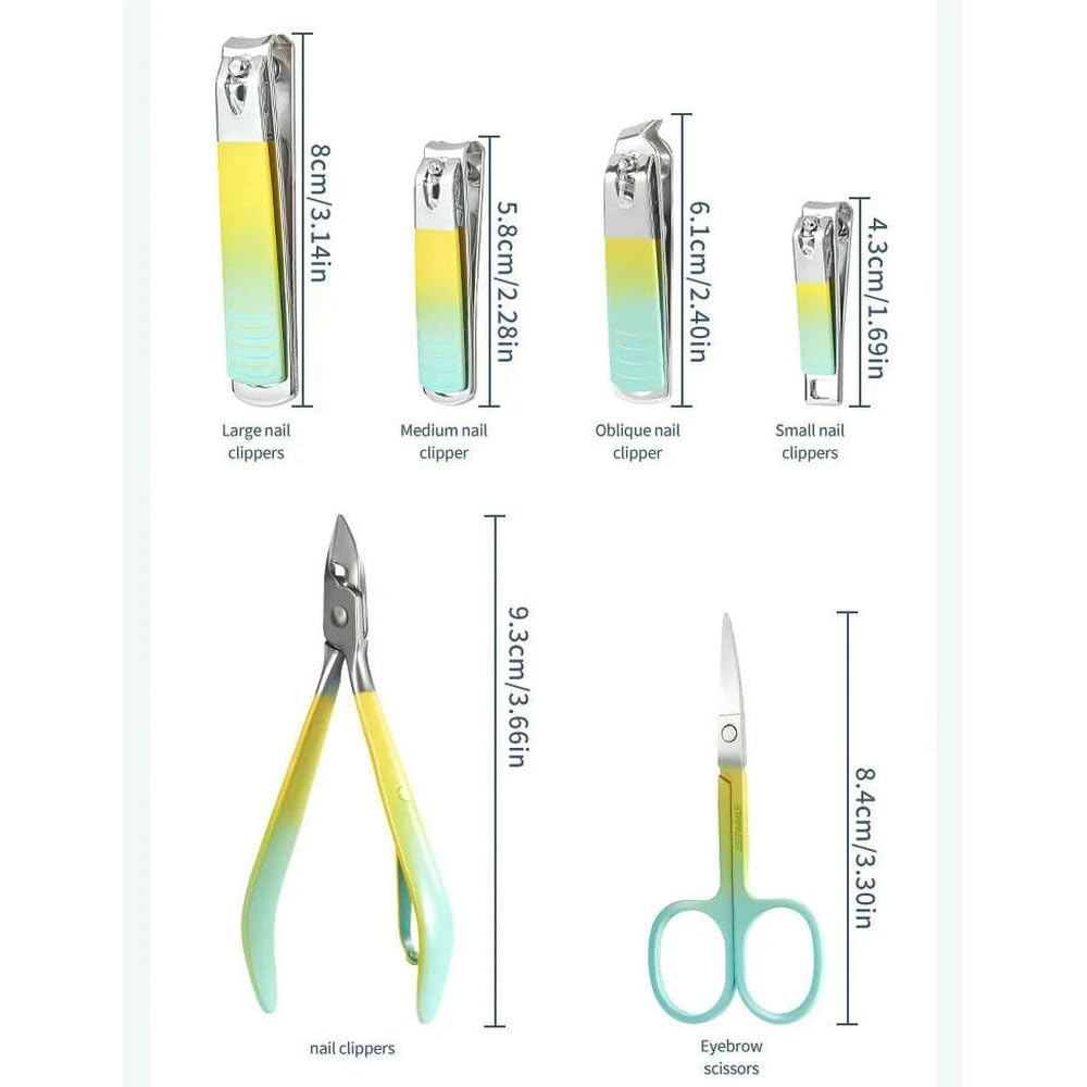 Cortauñas, Juego de cortaúñas manicura 9 a 22 Piezas, Kit Acero Inoxidable, Herramientas for el Cuidado Las uñas, portátil(22 in 1 Set)