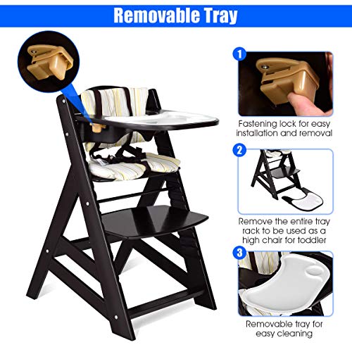 costzon wooden high chair