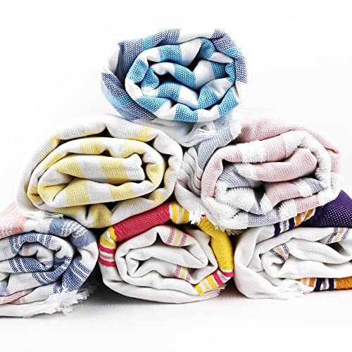 Taka Fabrics 2 Pieces Packed Peshtamel Loincloth Towel Collection 100% Cotton Towel, Beach Towel, Bath Towel, Hand Face Towel, Home Towel Sets (150x75cm, 8659-V1) - Image 5