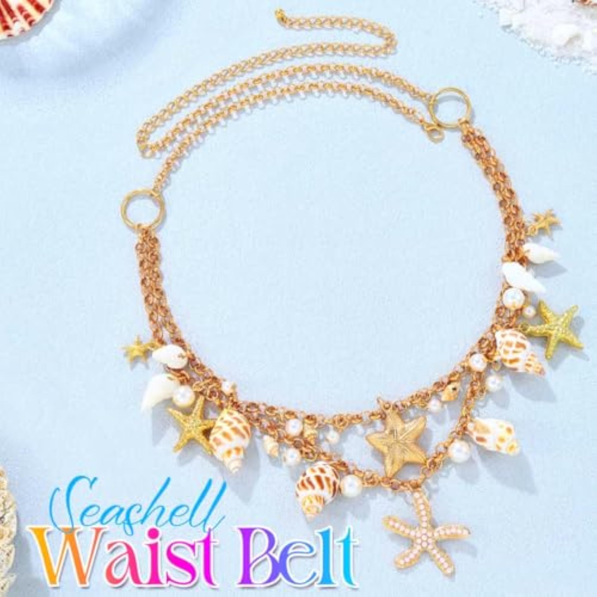 Women's Gold-Tone Starfish & Seashell Layered Waist Chain