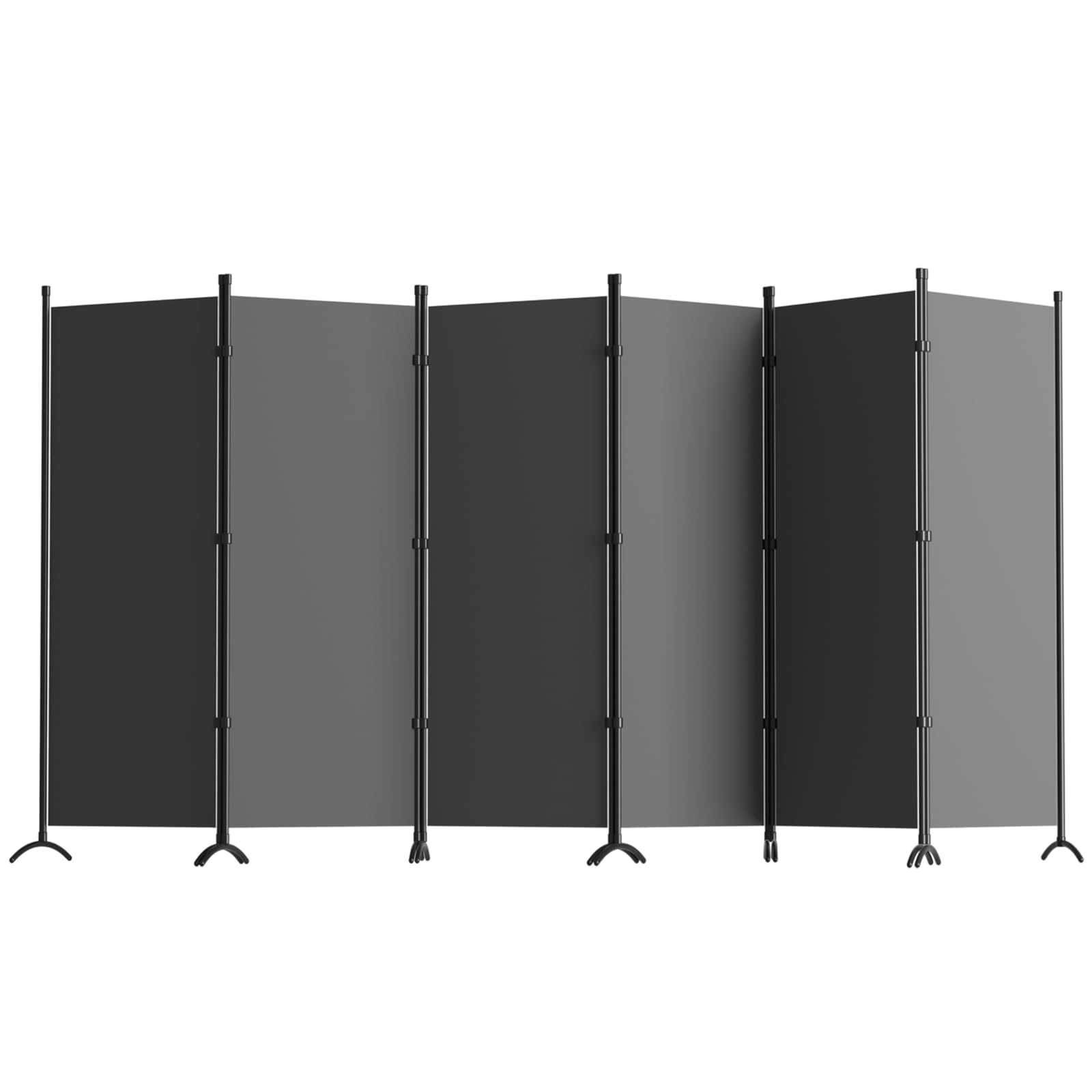 Room Divider 6-Panel Privacy Screen, Portable Screen Steel Frame with Hook&Loop for Home, Office, Classroom, Studio, Meeting (Grey)