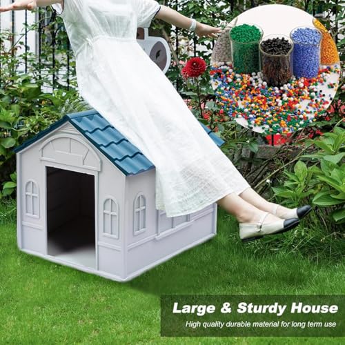 Image of Qpets Outdoor Dog House Plastic Rainproof 65x75x63cm Under 15kg