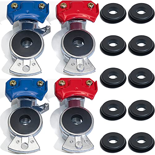 CheeMuii Universal Glad Hands Set with 10pcs Seals,Aluminum Emergency Gladhand Air Hose Brake Coupling Service Handshake Set for Truck Semi Trailer RVs 2pcs Red 2pcs Blue