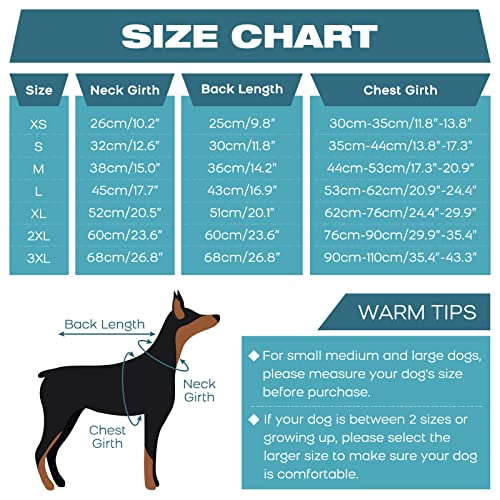 Idomik Warm Dog Coats With Harness, Waterproof Dog Jacket For Small Medium Large Dogs, Fleece Lined Dog Winter Snowsuit Coat, High Collar Dog Winter Jacket Vest Clothes For Cold Weather,Turquoise Xs #TOP1