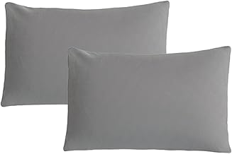 Confis Pillowcase Set of 2, Pillow Cover, Set of 2, 17.7 x 25.6 inches (45 x 65 cm), Pillowcase Nordic, Solid, Washable, Antibacterial, Odor Resistant, Stylish, Simple, Cute, Gray