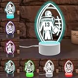 MYZQIFF Benutzerdefinierter Name Rugby Nacht Licht, personalisierte LED Licht 16 Farben 3D Illusion Rugby Spieler Lampe Weihnachten Geburtstag Rugbys Geschenke