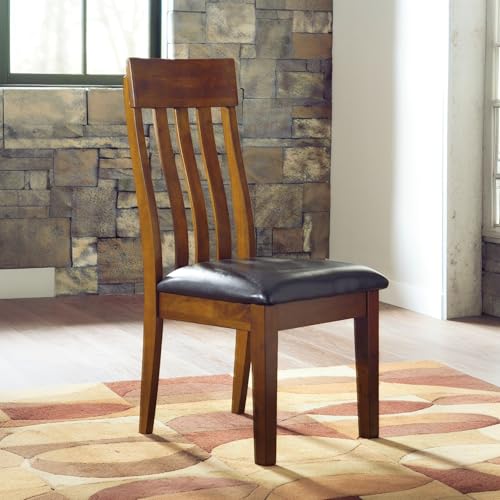 Image of Signature Design by Ashley Ralene Rake Back 19 inch Dining Room Chair 2 Count, Medium Brown