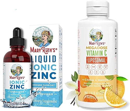Bundle & Save: Our Top Selling Immunity Products Are Now A Bundle! Vegan Liquid Zinc Sulfate By Maryruth's 4Oz | Organic Glycerin + Ionic Zinc Supplement, Provides Immune Support, 4Oz | Megadose Vitam #TOP22