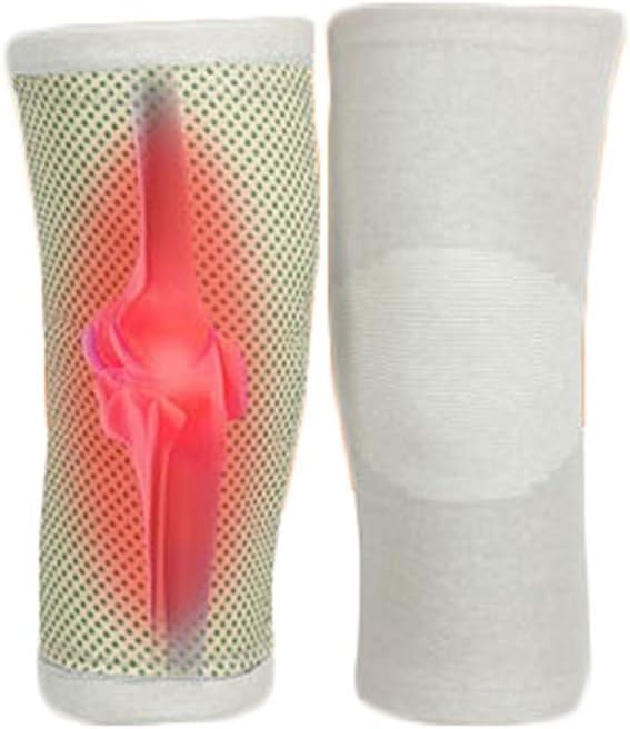 Knee Pads Anti-Collision Non-Slip Wrestling Dance Volleyball Self-Heating Knee Pads Support Sleeve for Outdoor Sport (Color : Gray, Size : L)