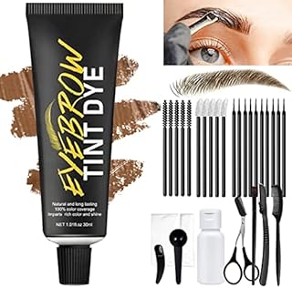 Instant Eyebrow Color, Natural Semi Permanent Eyebrow Tinting Kit for 4-6 Week Long-lasting, Light Brown