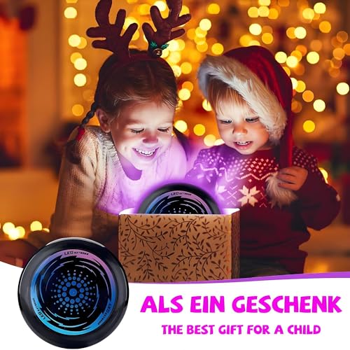 Begonia Leuchtend Frisbee Scheibe, Ultimate Flying Disc Spielzeug mit 42 LED-Lichter, Farben Frisbee Flugscheibe Geschenk für Kinder Erwachsene Spaßsport Freien(Zwei integrierte CR2016 Knopfzellen)