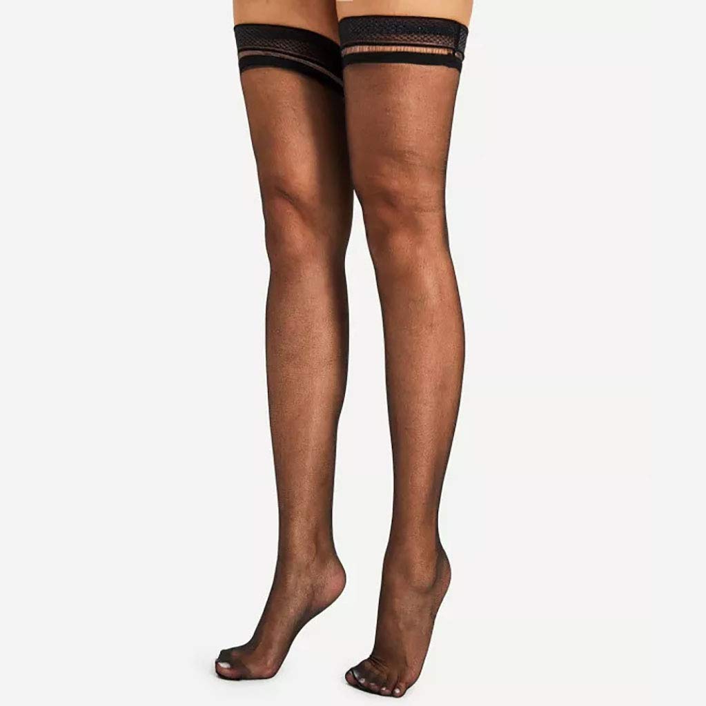 Calze autoreggenti in nylon | Nero 2 paia da indossare tutti i giorni: calze autoreggenti