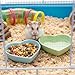 2 PCS Hamster Ceramic Food Bowl, Anti-Turning Heart Hamsters Food Water Dish, Ceramic Pet Bowls for Guinea Pig Gerbil Hedgehog Rat Rodent Bunny Parrots (Green, Blue)