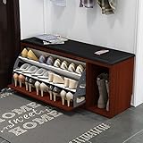 DODOBD Zapateros, Banco Zapatero Entrada Recibidor,Resistente Armario Zapatero Pequeña con Asientos Acolchado e 2 Estantes Ajustables, para Pasillo Sala de Estar Dormitorio,Ahorro Espacio