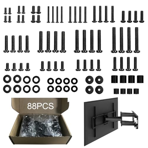 Tornillos Montaje TV, Kit Universal de Tornillo, Tornillos para Soporte de TV, Tornillos M8 M6 M5 M4, Compatible con La Mayoría de televisores LED LCD OLED 4K