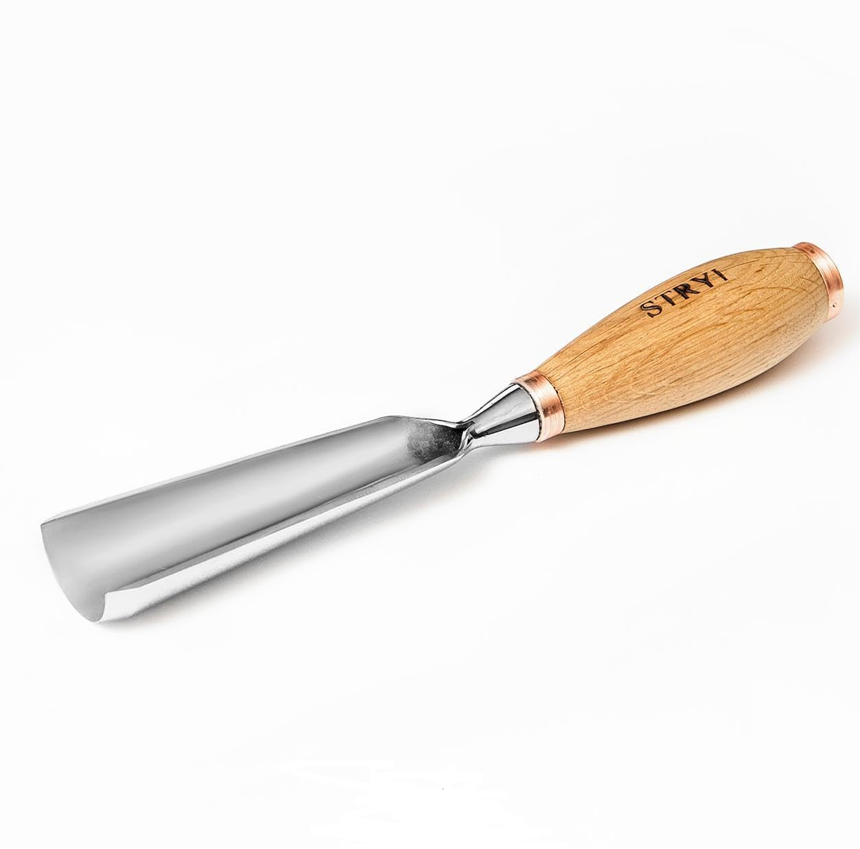 STRYI Heavy Duty dłuto drążone, ścieg 9 – 40 mm, dłuto okrągłe do masywnego usuwania materiału – profesjonalna dłuto rzeźbiarskie do głębokich zaokrągleń i rzeźb – stal węglowa W1-7 (60-62 HRC