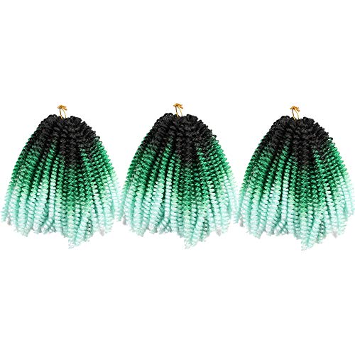 Yisimei Spring Twist Hair Ombre Color 3PCS/Lot Spring Twist Crochet Hair 18 Colors Avaliable Hight Temperature Fiber Hair Extensions (8“ 3PCS/Lot, C2)