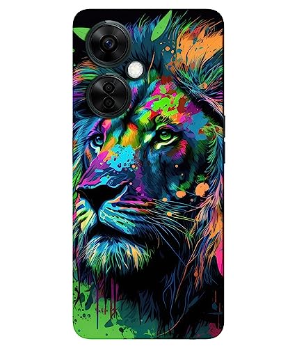 Image of ''Colourful Lion'' Printed Hard Mobile Back Cover & Case for OnePlus Nord CE 3 Lite 5G, Designer | Protective & Premium Cover & Case