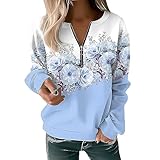 AMDOLE Lightning Deals Today Sweatshirt Türkis Damen Woll Pullover Frauen Damenbekleidung Frühling Damen Hoodie Jacke Grau Volleyball Shirt Damen Outfit Teenager Mädchen
