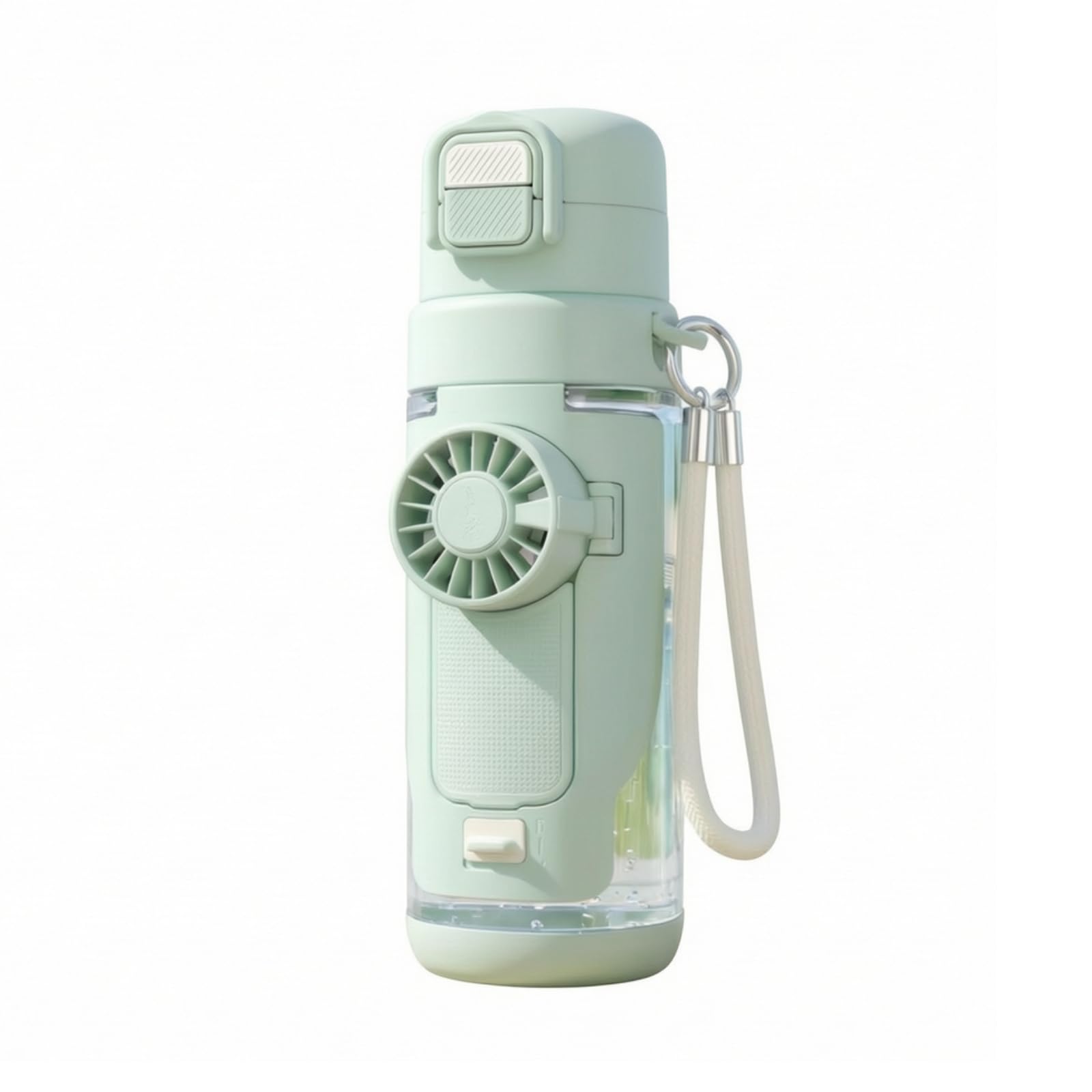 Taza con Ventilador Recargable Taza con Tapa Doble Pitillo para Niños, Estudians, Escuela, Excursiones, Verde