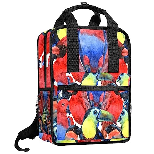 Sac à dos garçons aux oiseaux tropicaux idéal pour l'école et sorties