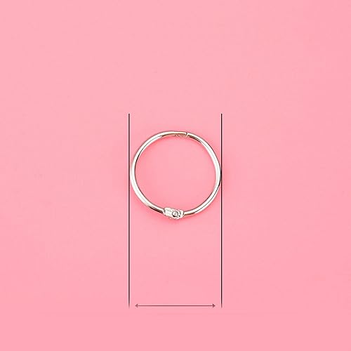Miniatura 5 de 100 anillos para carpeta de hojas sueltas, llavero, anillos de metal para libros, anillos redondos de acero inoxidable para suministros escolares de
