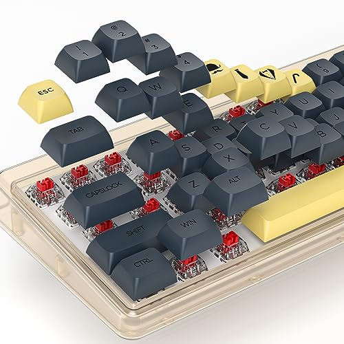 Image of Guffercty kred Black XDA Profile PBT Keycaps, 142-Keys Gentleman Custom keycaps for 60% 65% 75% 100% Fullsize US&ISO Layout Mechanical Gaming Keyboard (Gentleman)