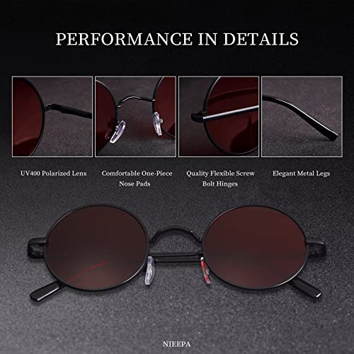 Image of Vintage Small Round Polarized Hippie Sunglasses for Men Women Circle Sun Glasses NP1002