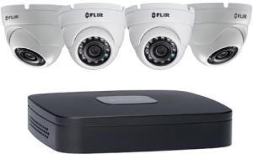 Full HD PoE NVR System by FLIR - DN1142E43 4CH NVR 4POE w/4 3MP IR Domes