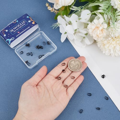 SUNNYCLUE 1 Box 30Pcs Stainless Steel Pinch Bails Black Pendant Bail Clasp Snap on Bails Ice Pick Pinch Bails Open Dangle Clip Bail Slider Pendant Clasp Bail Connectors for Jewellery Making Findings - Image 3
