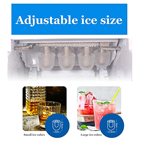 Fabricadora de hielo compacta para mostrador, hace cubos de hielo en 6-8 minutos, fácil de limpiar, eléctrica con indicador LED, ideal para fiestas y bebidas mezcladas miniatura 5