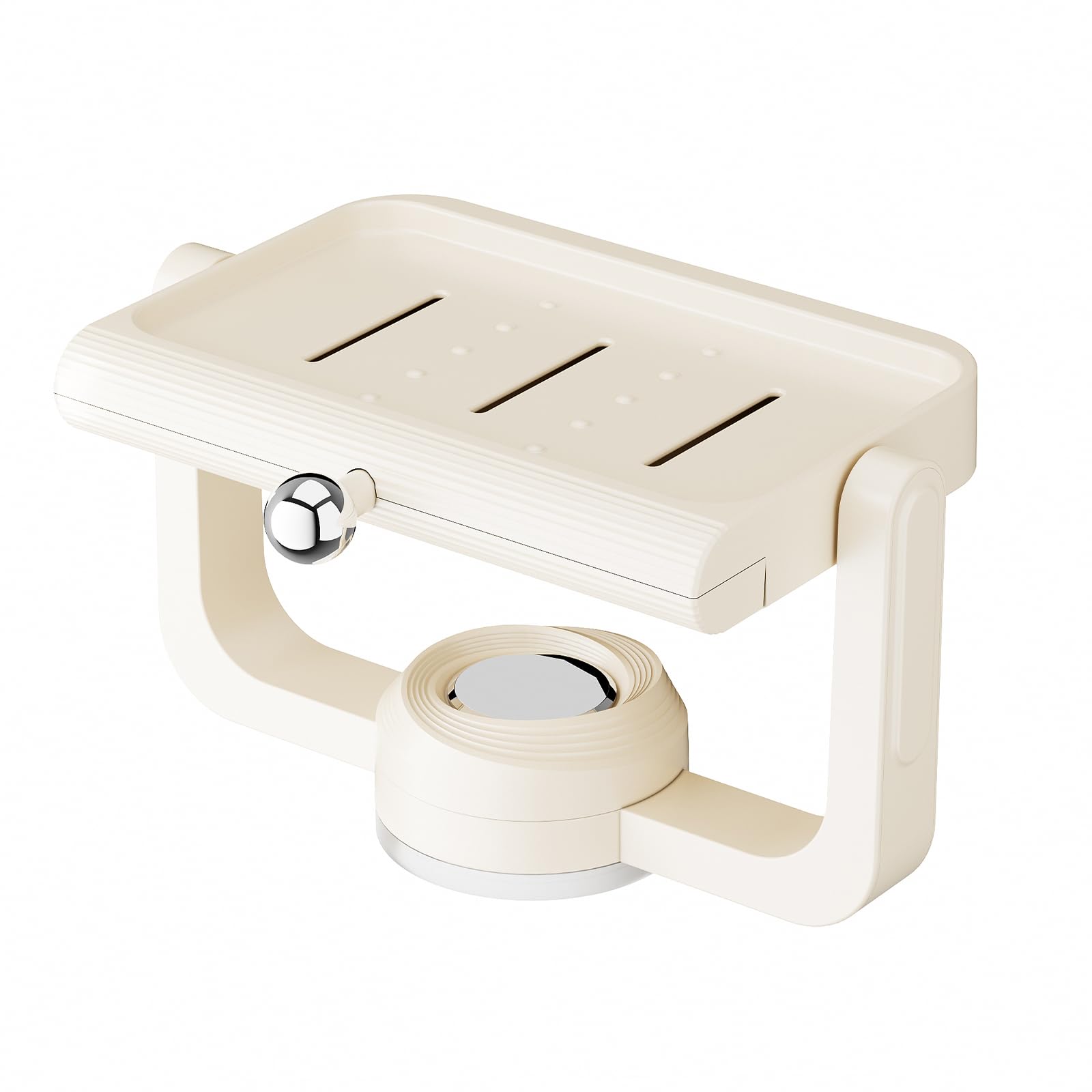 LyncenDC Powerful Vacuum Suction Cup Soap Dish, Strong Sponge Holder for Shower, Bathroom, Tub and Kitchen Sink, Drill-Free, Removable (White)