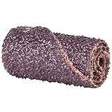 Merit Abrasive Cartridge Roll, Aluminum Oxide, 1/8' Arbor, Roll 1/2' Diameter x 1-1/2' Length, Grit 80 (Pack of 100)