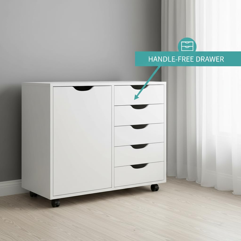 Amazon.com: Naomi Home Amy 5 Drawer Chest, Wood Storage Dresser