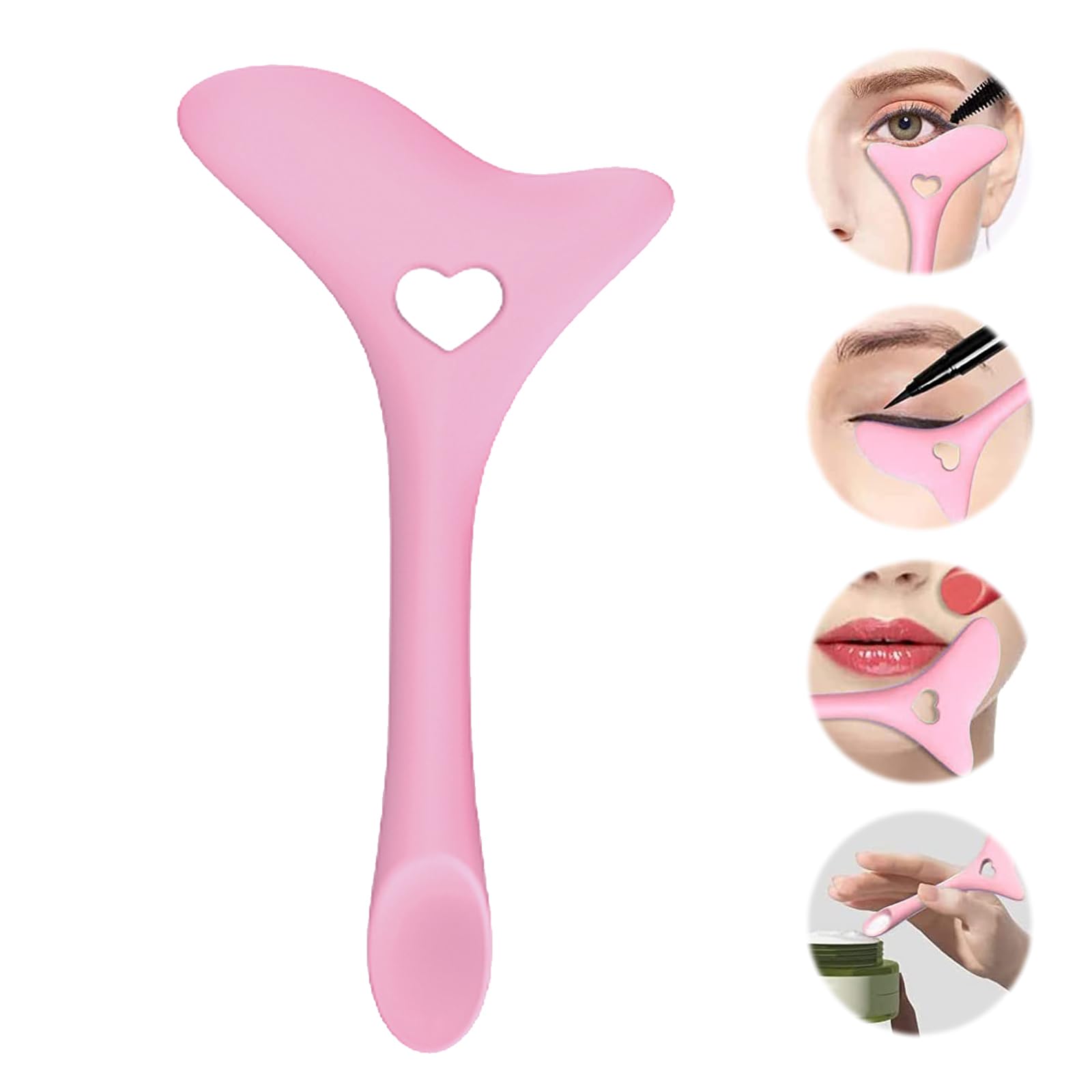 IIOSPKKIO® Plantillas de delineador de ojos, punta de ala, ayuda delineador de ojos de silicona, lápiz labial multifunción, crema facial, herramienta de delineador