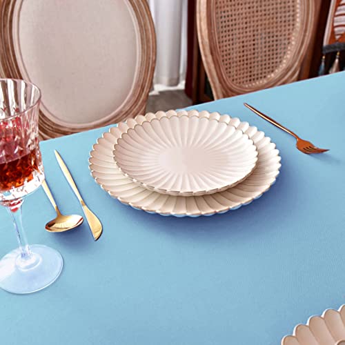 MEANMOY Baby Blue 210 GSM Water & Stain Resistant Rectangle Tablecloth for 4 Foot Table Solid 60 x 84 Inch Rectangular Table Cloth in Wrinkle Free Washable Polyester Fabric for Wedding, Party, Banquet by MEANMOY - Image 7