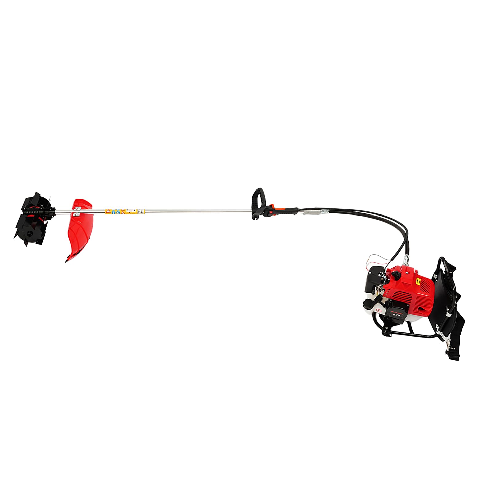 Kosiarka ogrodowa 2 w 1, spalinowa kosiarka spalinowa 43 CC 1250 W, silnik dwusuwowy, szerokość cięcia 27 cm i szerokość spulchniania 32 cm, do kosiarki spalinowej, plecak, glebogryzarka do