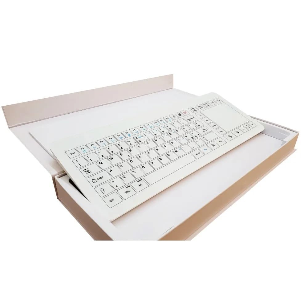 Teclado de Vidrio USB con Panel táctil Diseño Antibacteriano Impermeable for clínicas y Laboratorios
