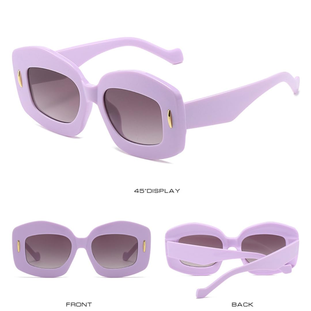 Occhiali da sole con protezione UV400 | Rivetti sfumati punk color gelatina | per donna e uomo, sport all'aria aperta e guida