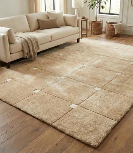 Rug Fusion Hand Tufted Wool Rug Beige Luxury Neutral Wool