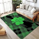 Area Rug for Living Room Bedroom 6x9 Washable Machine Modern Abstract Rugs Thick Non-Slip Non-Shedding Soft Farmhouse Carpet Black Green Carpets Big Alfombras para Salas House Must Haves Essentials