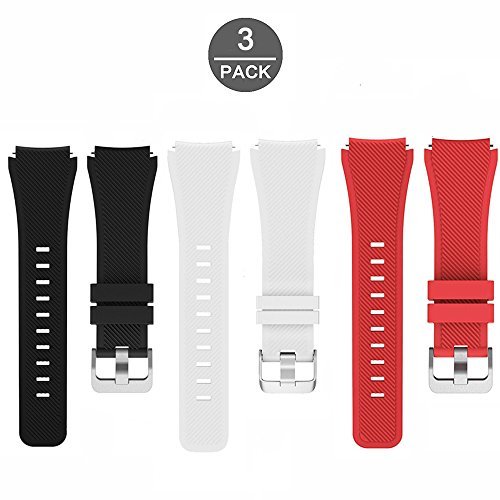 Lamshaw Classic Silicone Replacement Band for Michael Kors Smartwatch Strap (3 Pack)