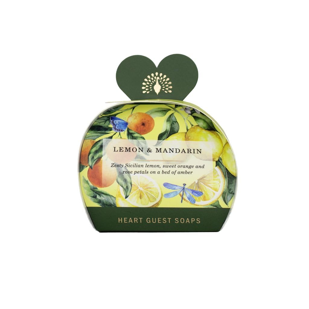 The English Soap Company, Luxury Packed Guest Soaps, Lemon & Mandarin, 3x20g